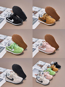 Nike NK couche supérieure en cuir chaussures pour enfants décontractées-4131