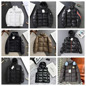 Moncler Michael lettre imprimer couleur bloc fermeture éclaire manches longues col stand veste-4289  