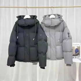 Amiri hooded down jacket mid-length new loose versatile thickened white duck down-4350