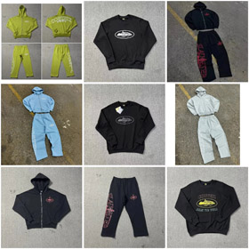 Corteiz Sweatshirt à capuchon à manches longues et Sweatpants-4411  