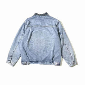 Veste en denim collaboration Stussy x Levi's avec logo en relief design-4800  