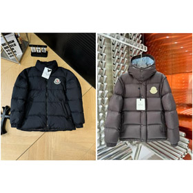Moncler logo patchwork fermeture à glissière col debout veste-4895  