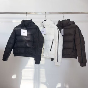 ALO Veste en plume épaisse et chaude avec capuche à ruban tissé-4900  