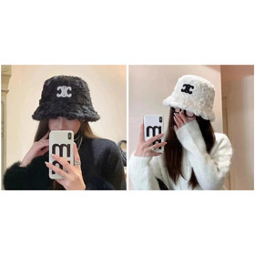 Céline chaud et imperméable chapeau de pêcheur avec polaire d'agneau-4943  