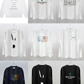 Maison Margiela T-shirt à coupe large en coton pur double couche-5018  