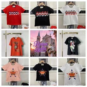GUCCI T-shirt à manches courtes à la mode avec divers imprimés-2003