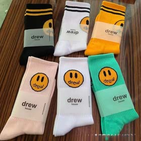 Nouveau Drew Smiley Face Chaussettes Justin Bieber même style hommes et femmes mi-veau chaussettes e