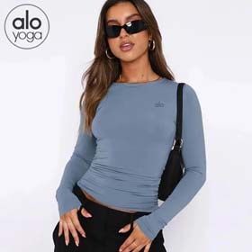 ALO Yoga Vêtements Fitness manches longues Bottoming Danse All-match séché rapide Tops de sport T-sh