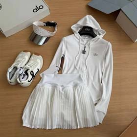 ALO simple extérieur à séchage rapide sport casual veste à capuchon pour les femmes slim fit jupe pl